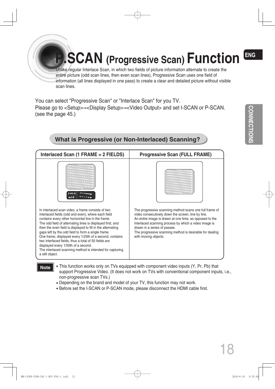 P.scan (progressive scan) function, P.scan, Function | Progressive scan) | Samsung MM-C430D User Manual | Page 20 / 68