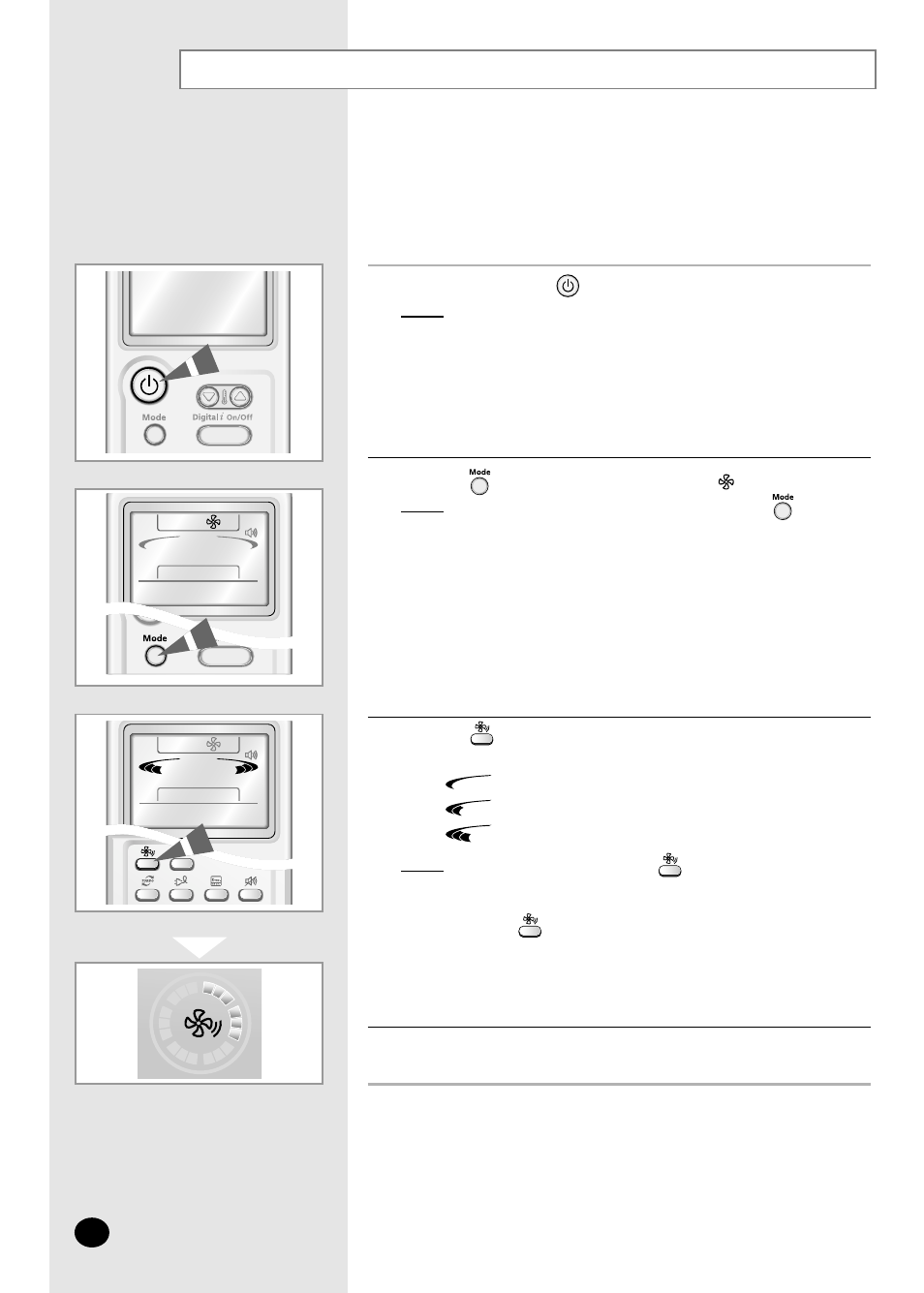Selecting the fan mode | Samsung AS09CM2X User Manual | Page 12 / 28