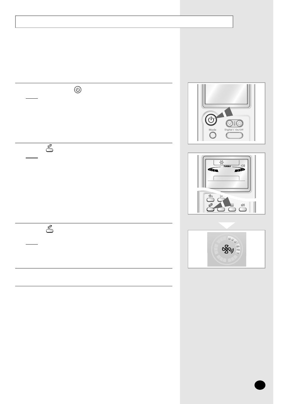 Selecting the turbo function | Samsung AS09CM2X User Manual | Page 13 / 28