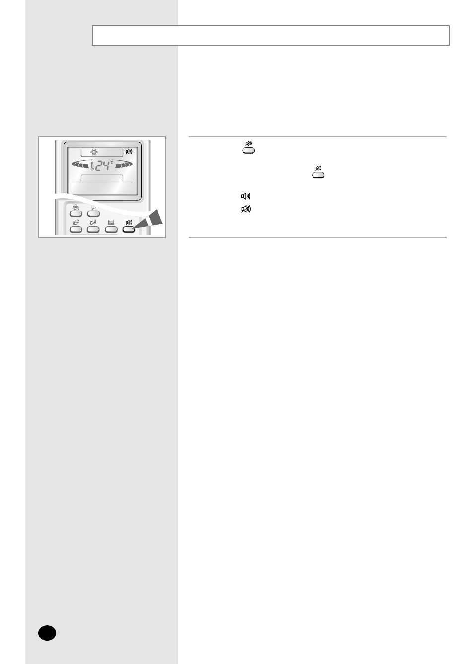 Selecting the sound on/off function, Selecting the sound on / off function | Samsung AS09CM2X User Manual | Page 16 / 28