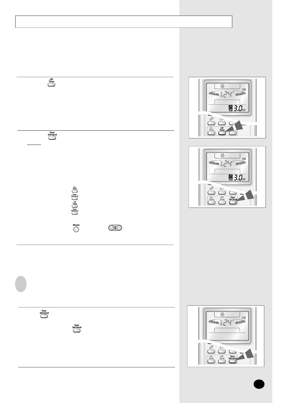 Setting the off timer | Samsung AS09CM2X User Manual | Page 21 / 28