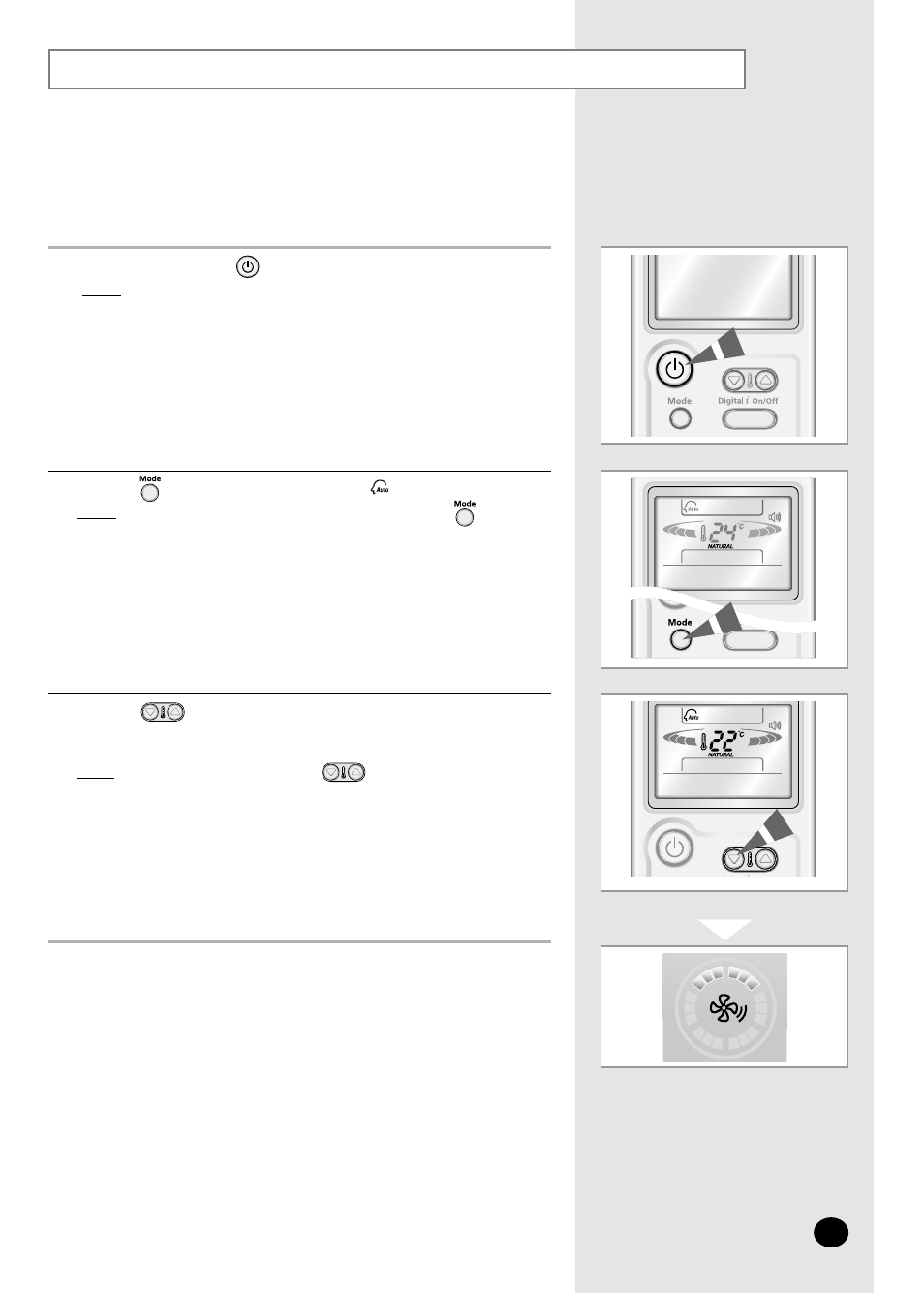 Selecting the auto mode | Samsung AS09CM2X User Manual | Page 9 / 28