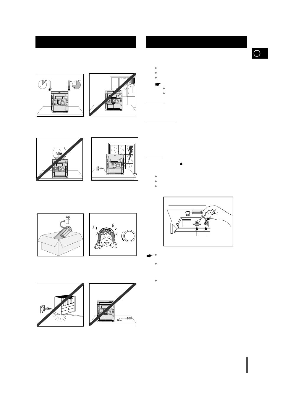 Recommendations for use, Safety precautions, Cleaning your mini-compact system | Cleaning your mini-compact system 1 1 2 2 | Samsung AH68-01236A User Manual | Page 25 / 28