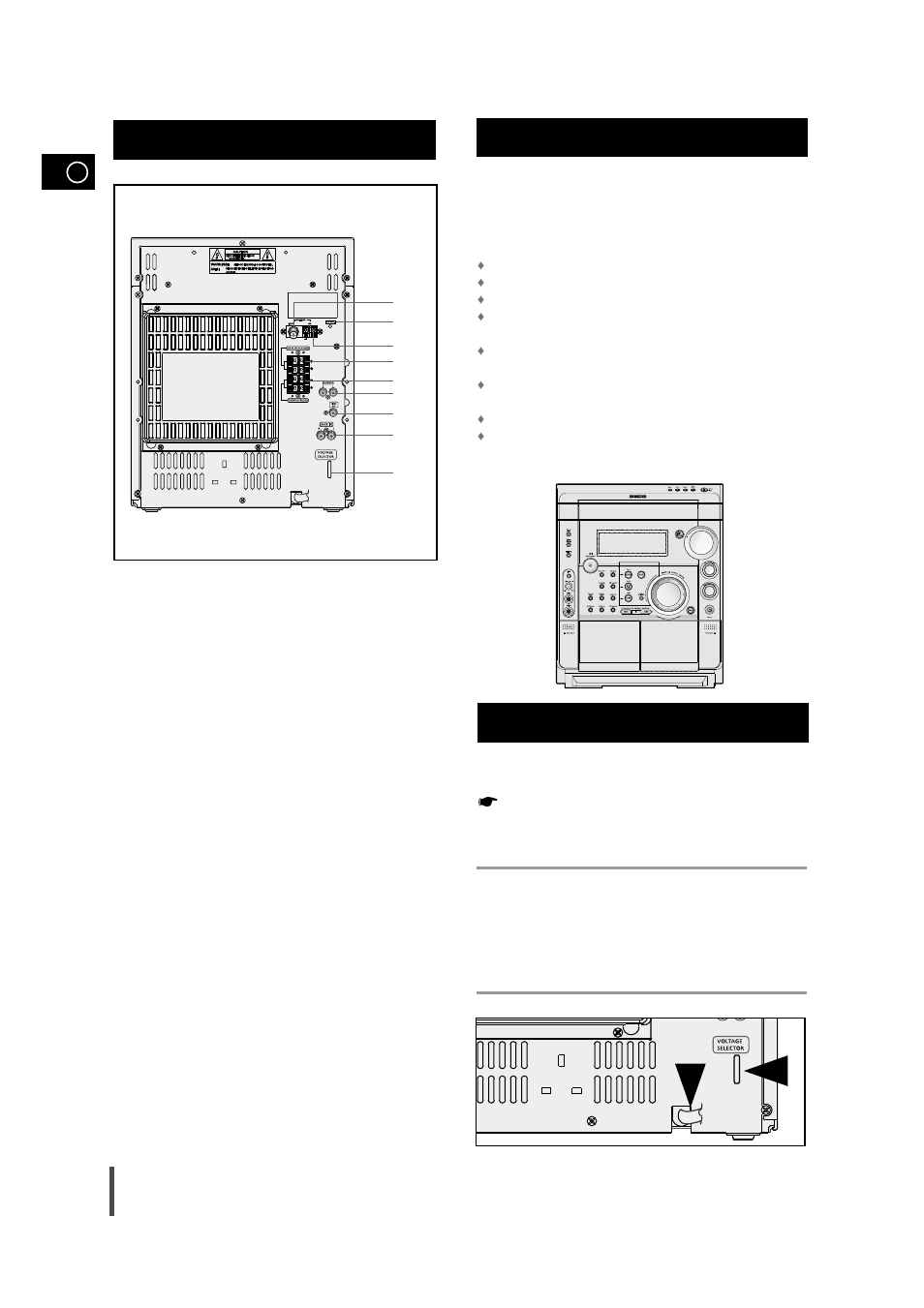 Rear panel view, Where to install your mini-compact system, Connecting your system to the power supply | Samsung AH68-01236A User Manual | Page 6 / 28