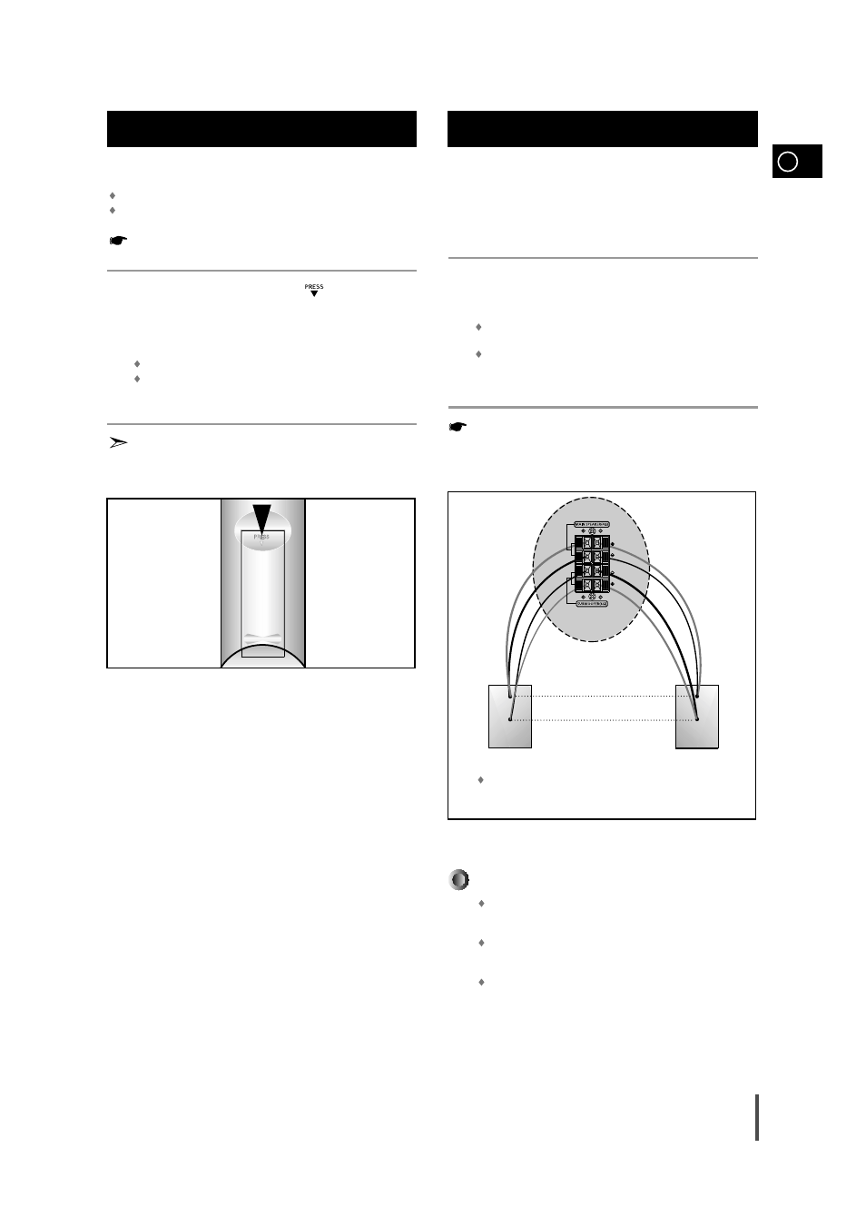 Inserting remote control batteries, Connecting the loudspeakers, Connecting the loudspeakers 1 2 3 | Samsung AH68-01236A User Manual | Page 7 / 28