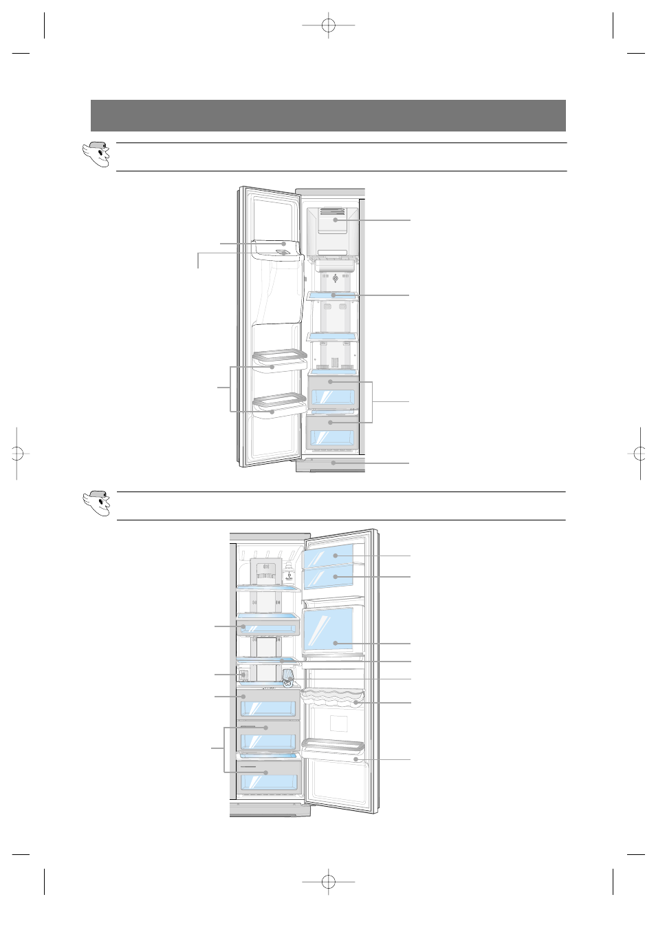 Shelves and bins, Refrigerator freezer | Samsung DA68-01453B User Manual | Page 11 / 38