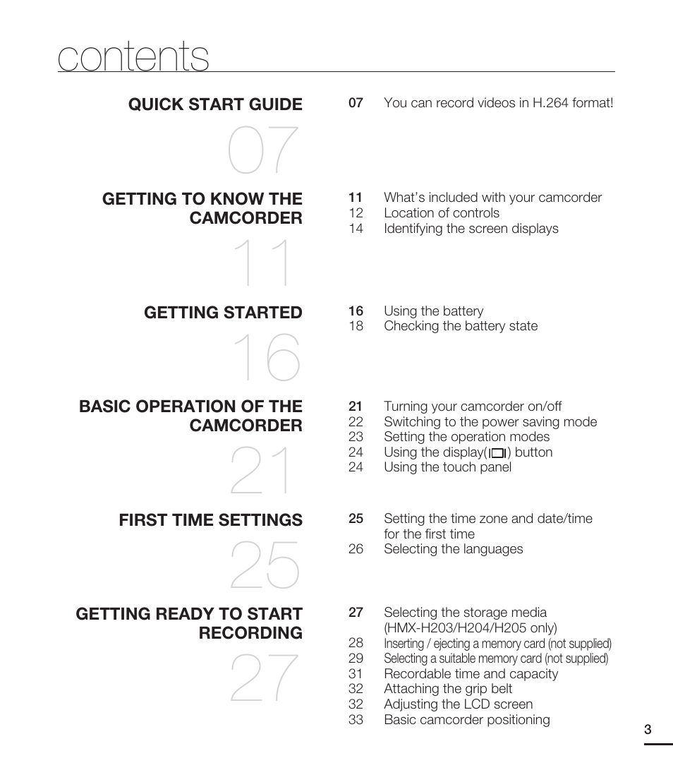 Samsung HMX-H204BN User Manual | Page 15 / 145