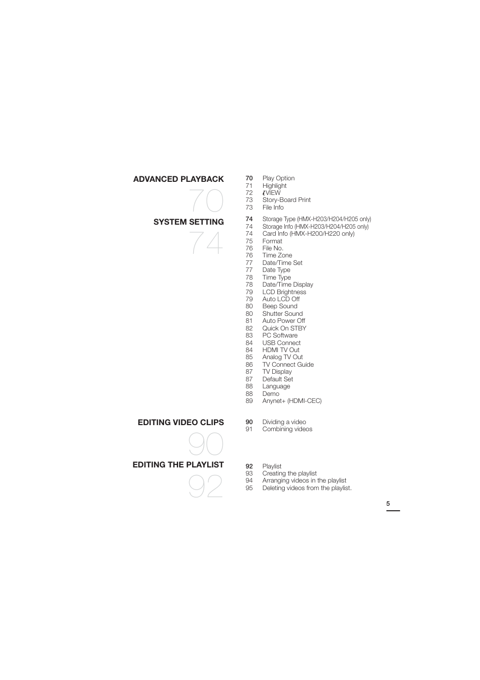 Samsung HMX-H204BN User Manual | Page 17 / 145