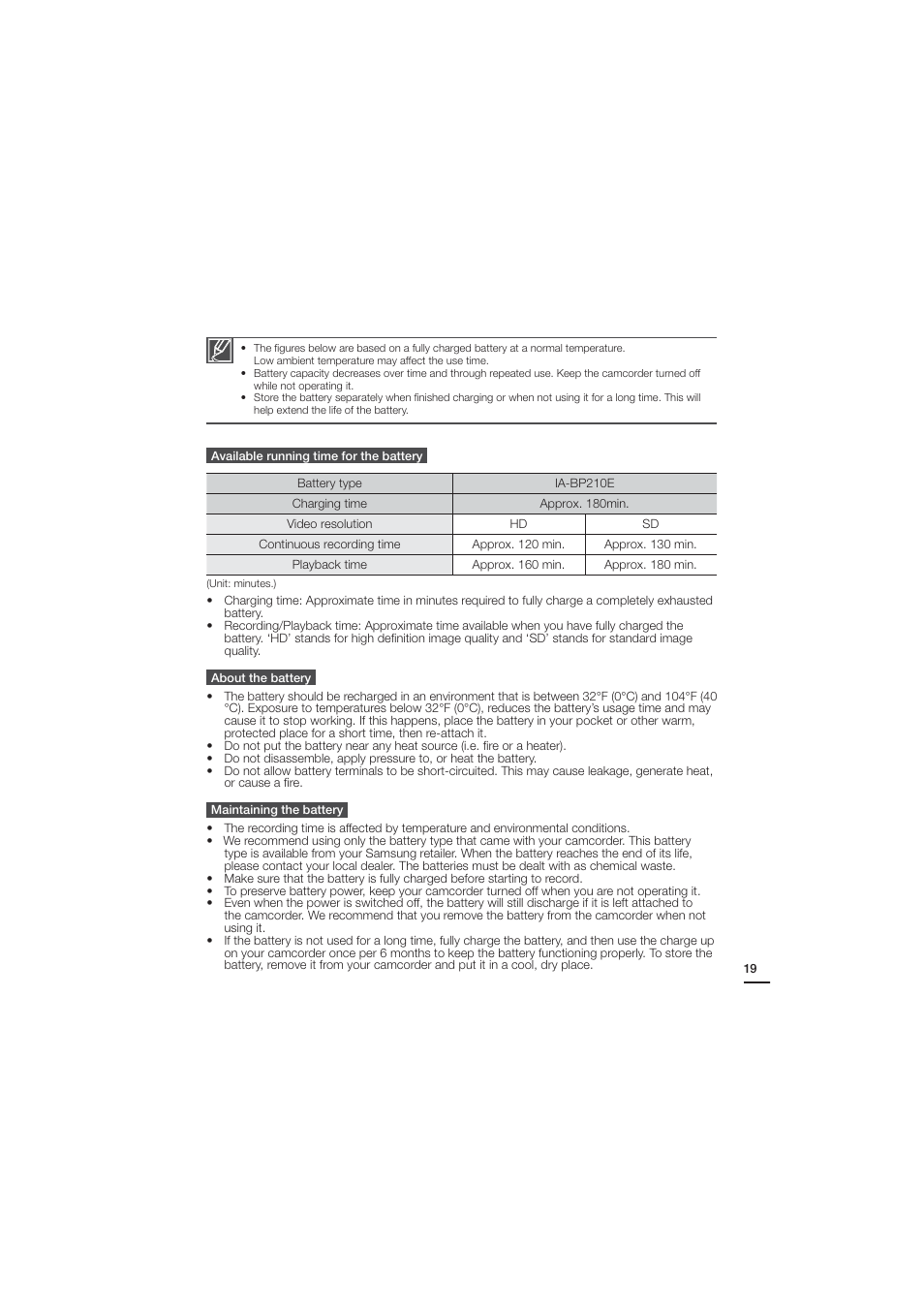 Samsung HMX-H204BN User Manual | Page 31 / 145