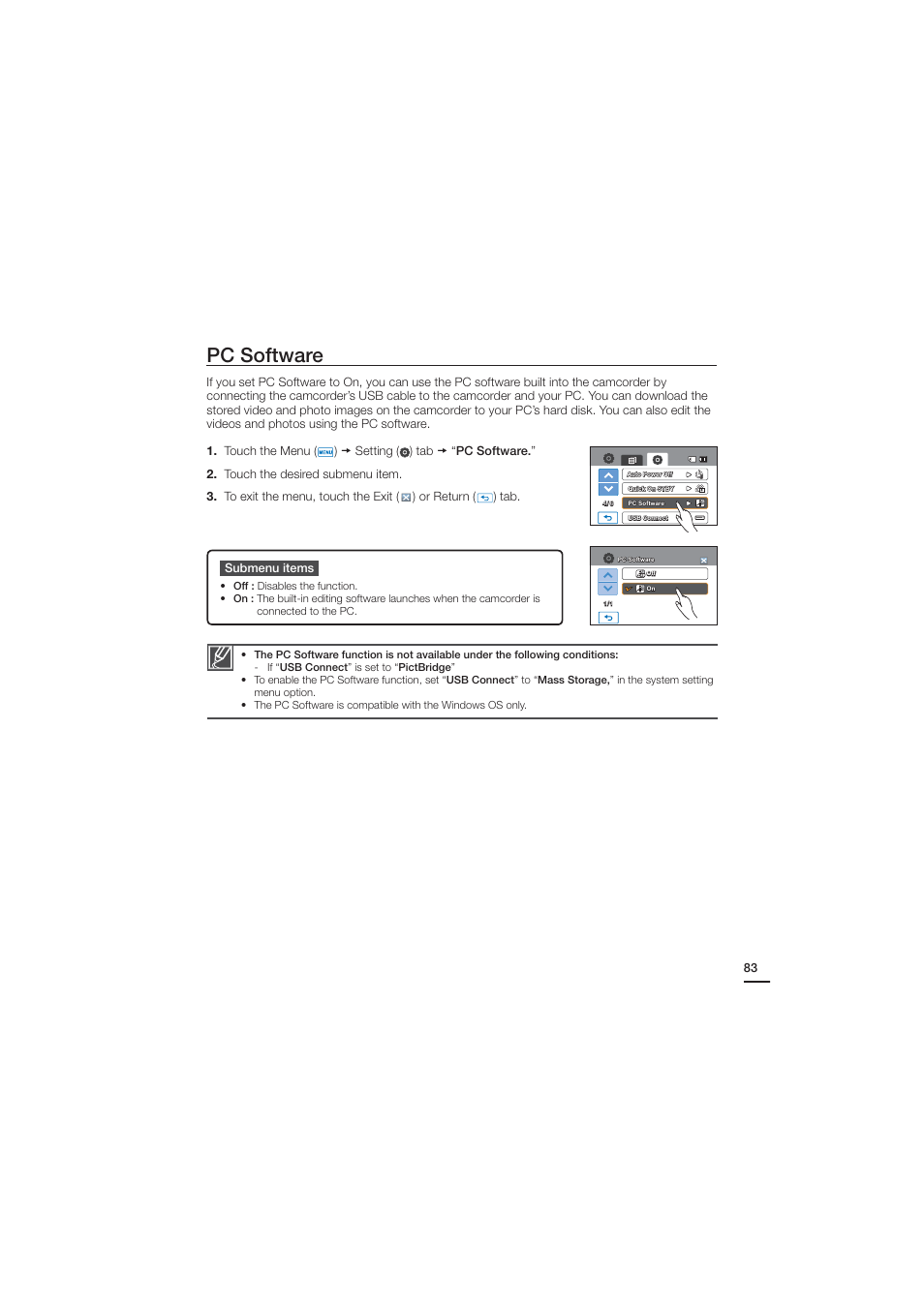 Pc software | Samsung HMX-H204BN User Manual | Page 95 / 145