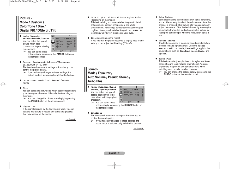 Samsung CS29A7 User Manual | Page 6 / 8