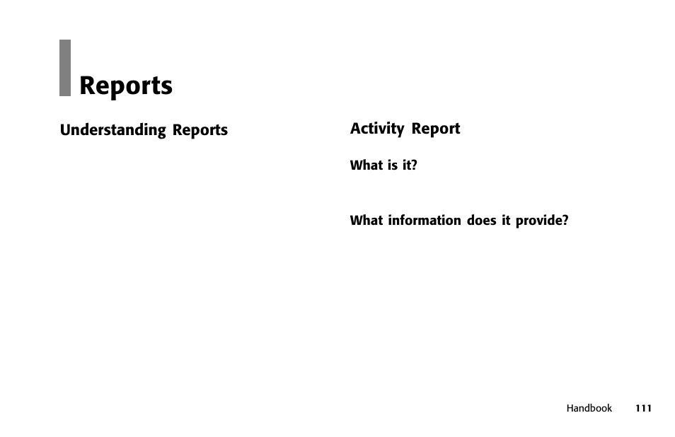 Overview, Reports | Samsung 5400 User Manual | Page 111 / 184