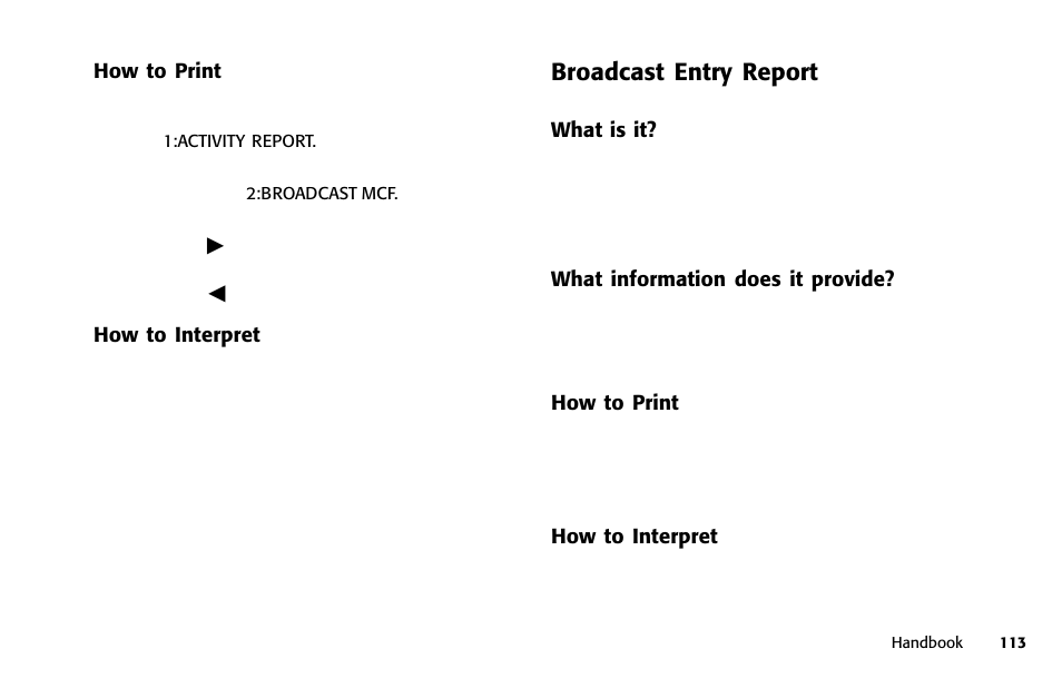 Broadcast entry report | Samsung 5400 User Manual | Page 113 / 184