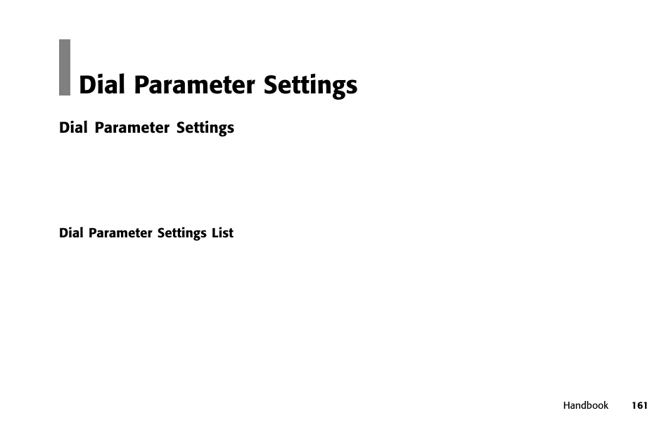 Overview, Dial parameter settings | Samsung 5400 User Manual | Page 161 / 184