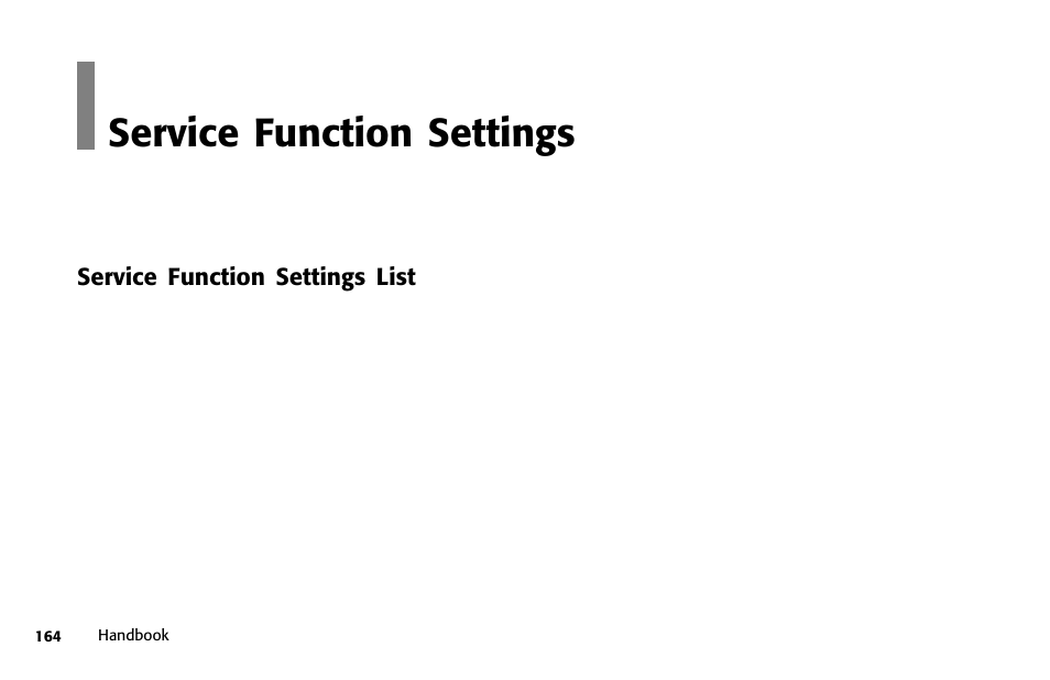 Overview, Service function settings | Samsung 5400 User Manual | Page 164 / 184