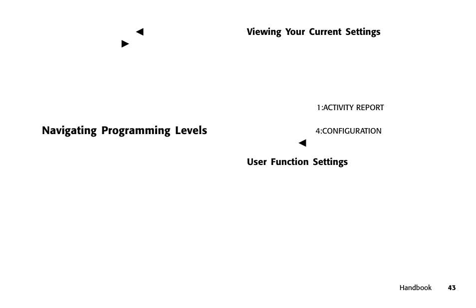 Navigating programming levels | Samsung 5400 User Manual | Page 43 / 184