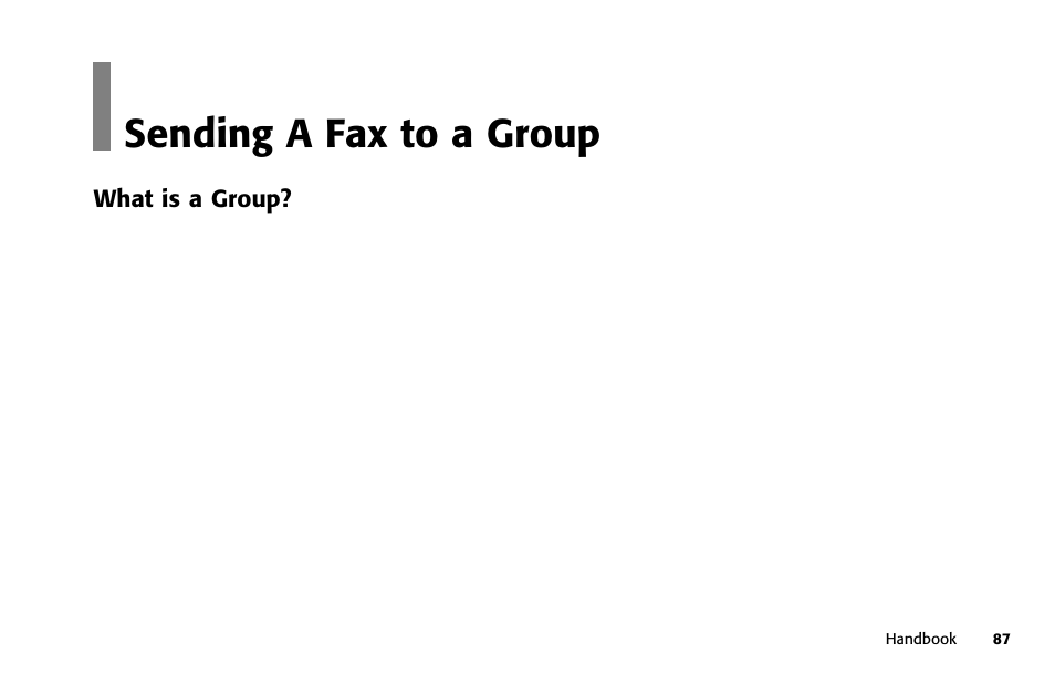Overview, Sending a fax to a group | Samsung 5400 User Manual | Page 87 / 184