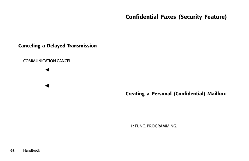 Confidential faxes (security feature) | Samsung 5400 User Manual | Page 98 / 184