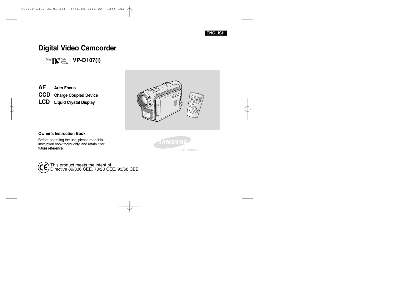 Samsung VP-D107 User Manual | 114 pages