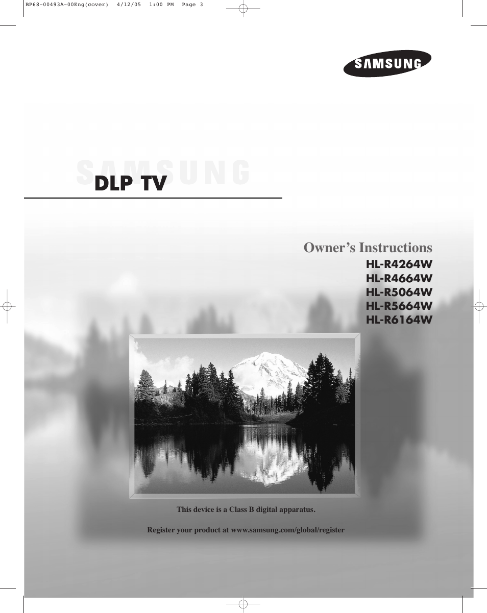 Samsung HL-R6164W User Manual | 96 pages