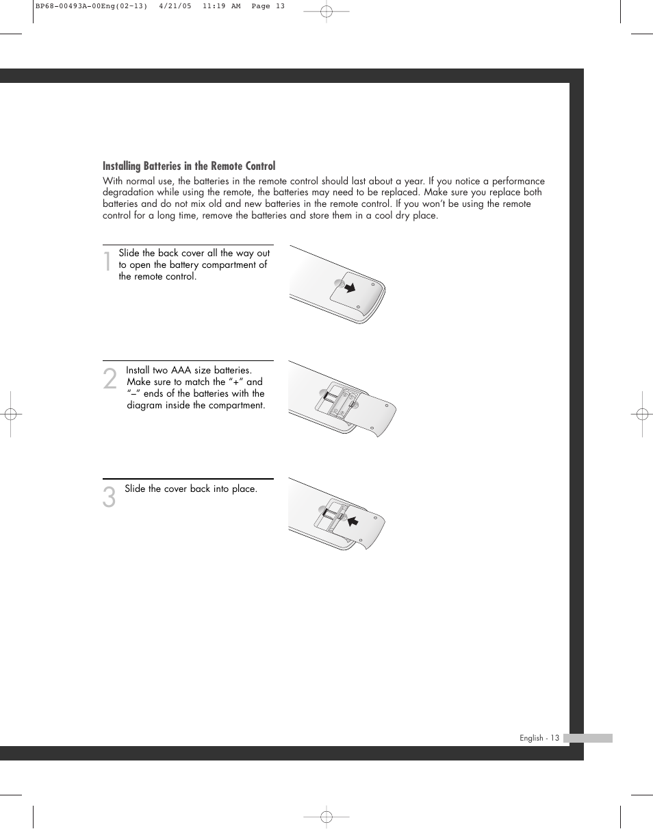 Samsung HL-R6164W User Manual | Page 13 / 96