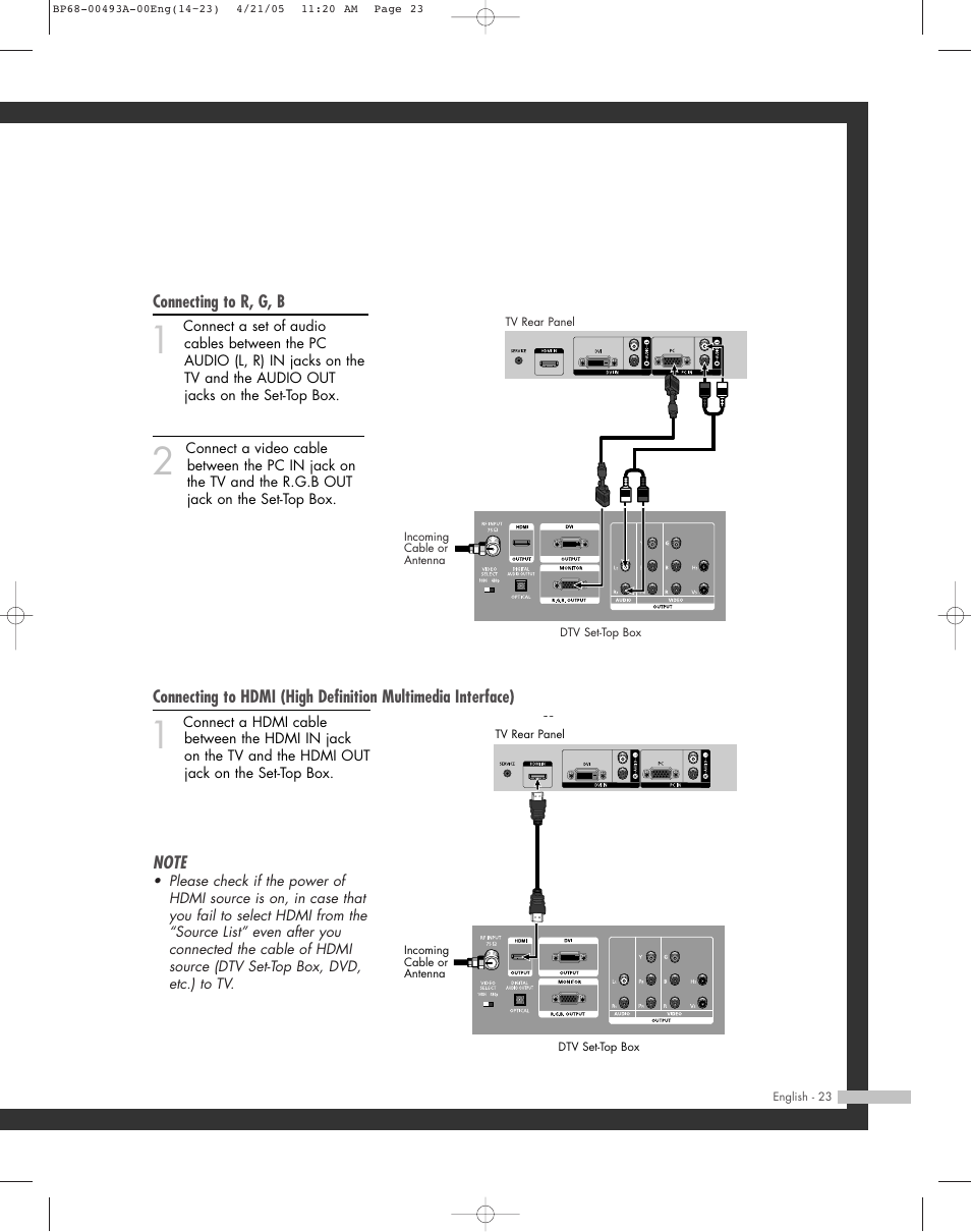 Samsung HL-R6164W User Manual | Page 23 / 96