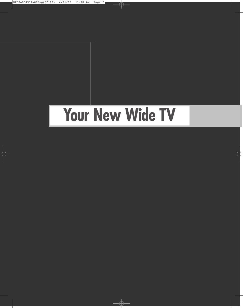 Your new wide tv | Samsung HL-R6164W User Manual | Page 5 / 96