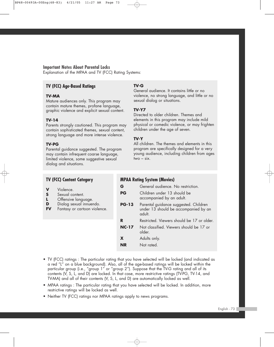 Samsung HL-R6164W User Manual | Page 73 / 96
