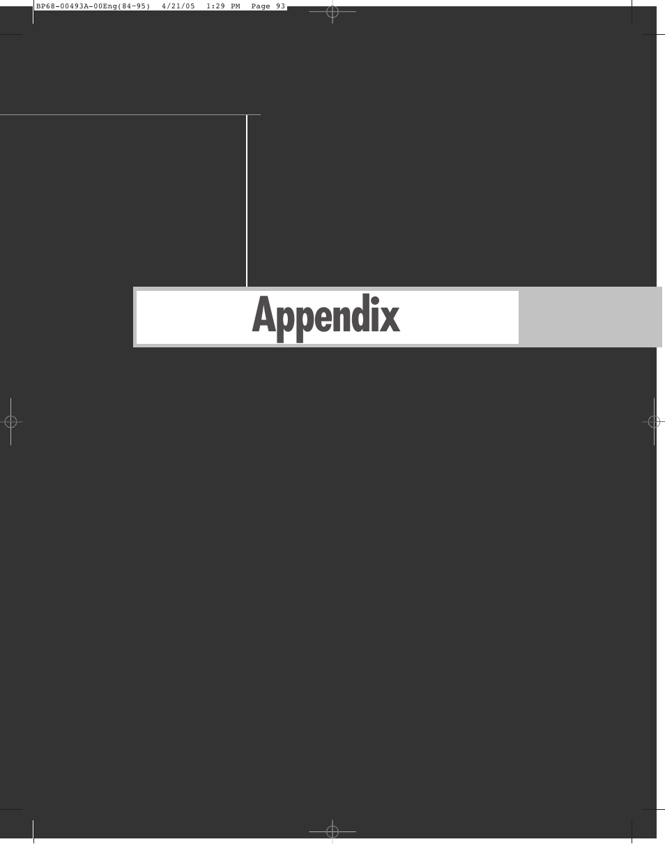 Appendix | Samsung HL-R6164W User Manual | Page 93 / 96