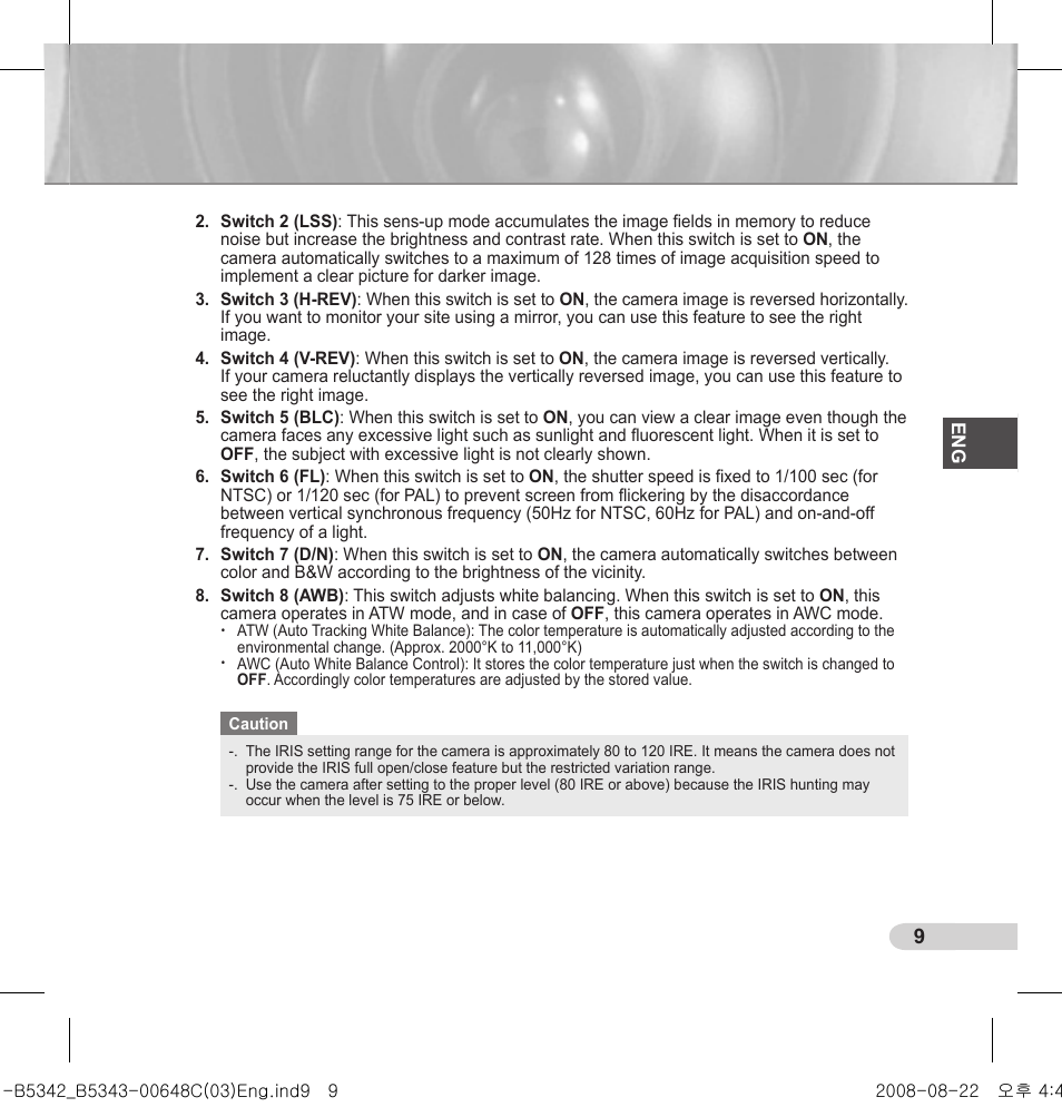 Samsung SCC-B5342 User Manual | Page 9 / 16