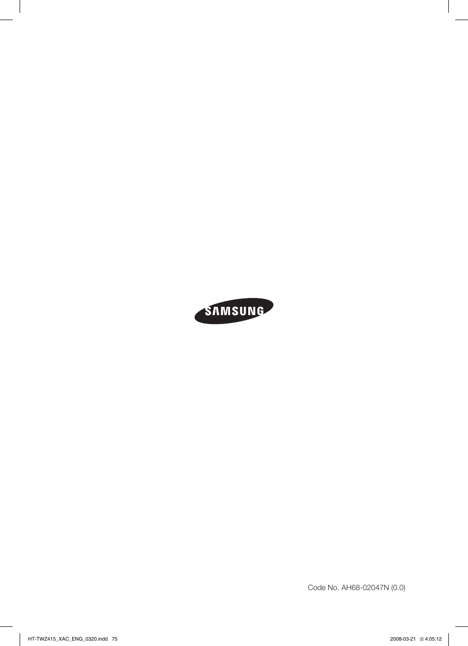 Samsung AH68-02047N User Manual | Page 75 / 75