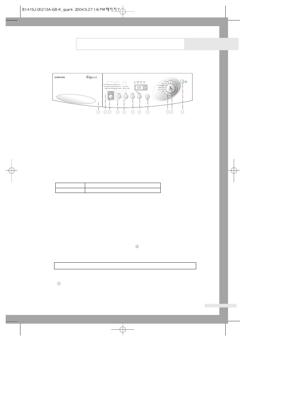 Washing a load of laundry, Overview of the control panel | Samsung B1415J User Manual | Page 9 / 24