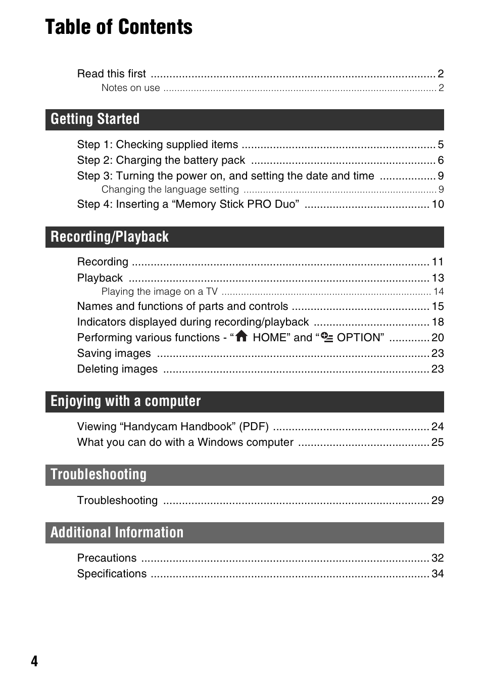 Samsung HDR-CX6EK User Manual | Page 4 / 36