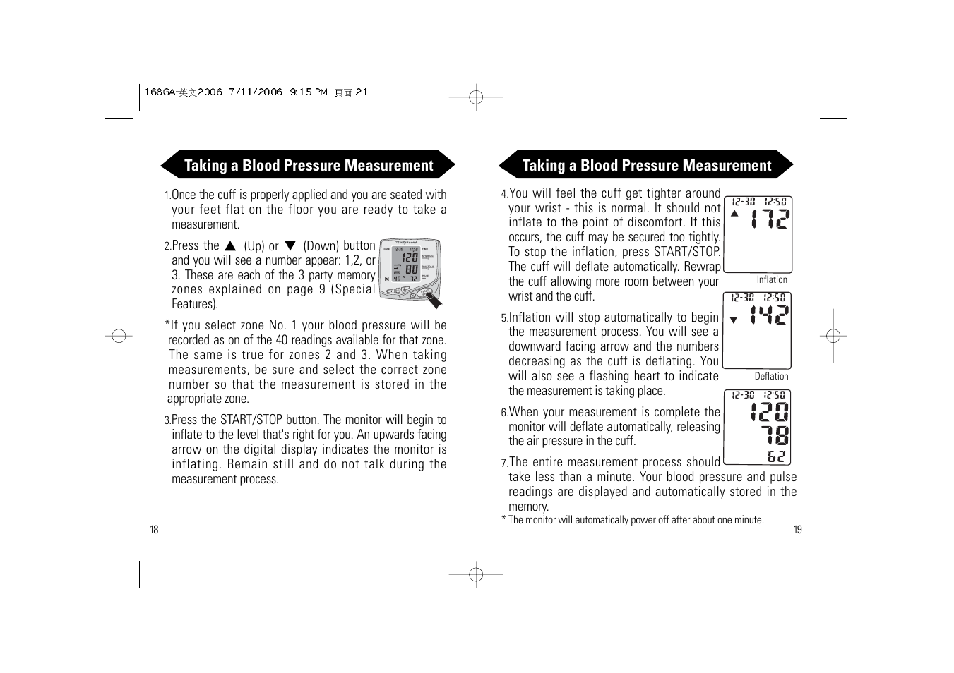 Taking a blood pressure measurement, Mmhg, Date | Mode error | Samsung SSN-414W User Manual | Page 11 / 34