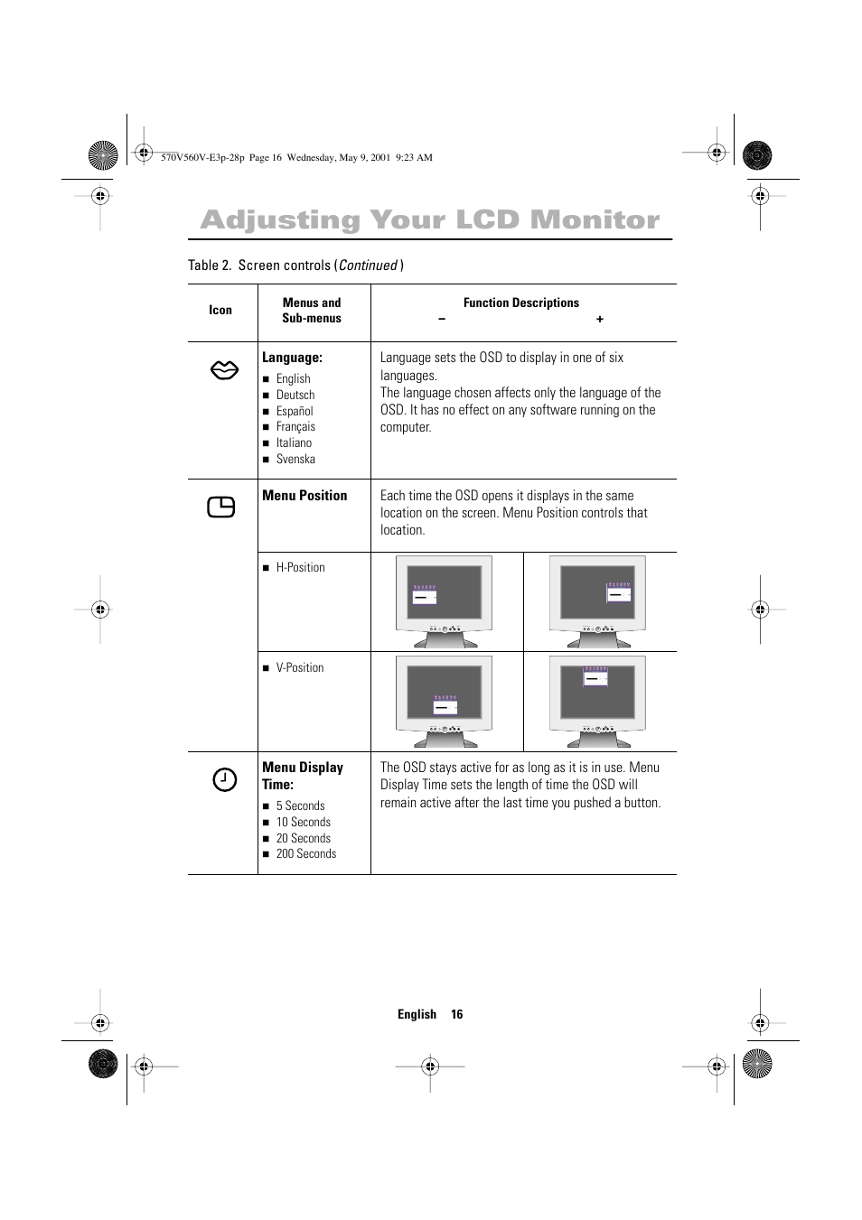 Adjusting your lcd monitor | Samsung 570VTFT User Manual | Page 18 / 33