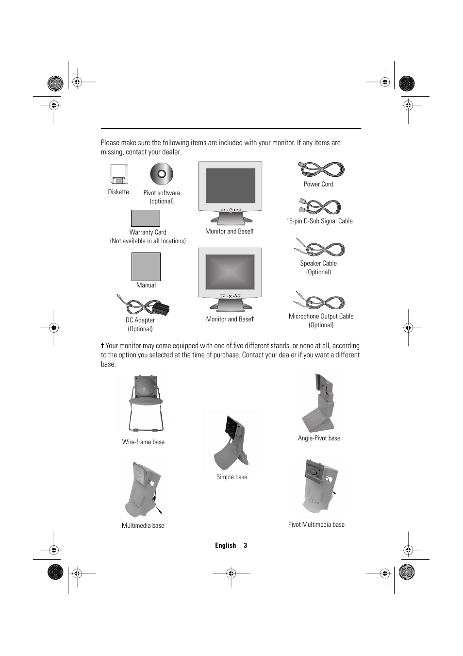 Unpacking your monitor | Samsung 570VTFT User Manual | Page 5 / 33