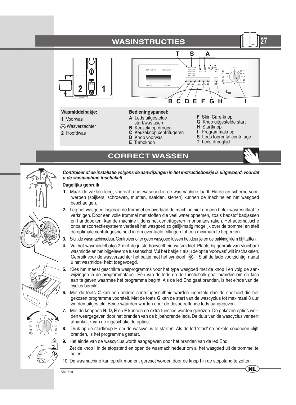 Wasinstructies, Correct wassen | Ardo WDN 1264 SW User Manual | Page 27 / 68