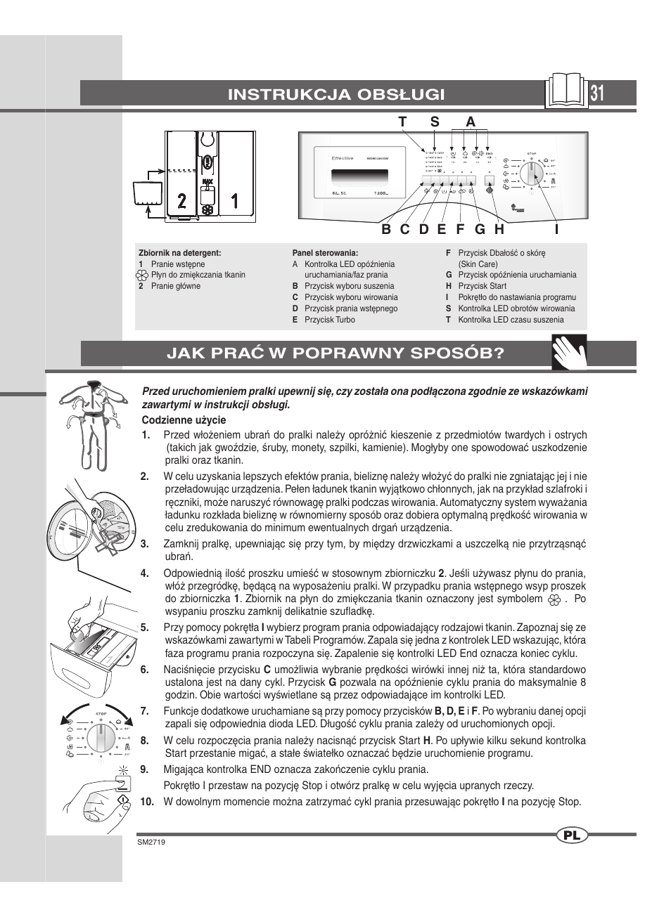 Instrukcja obsługi, Jak prać w poprawny sposób | Ardo WDN 1264 SW User Manual | Page 31 / 68