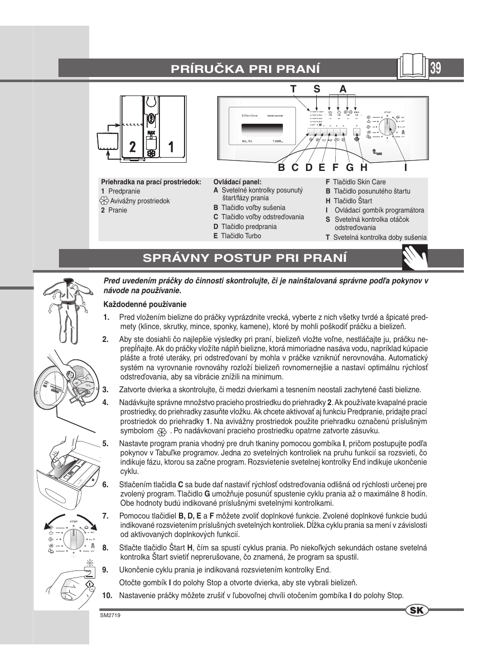 Príručka pri praní, Správny postup pri praní | Ardo WDN 1264 SW User Manual | Page 39 / 68