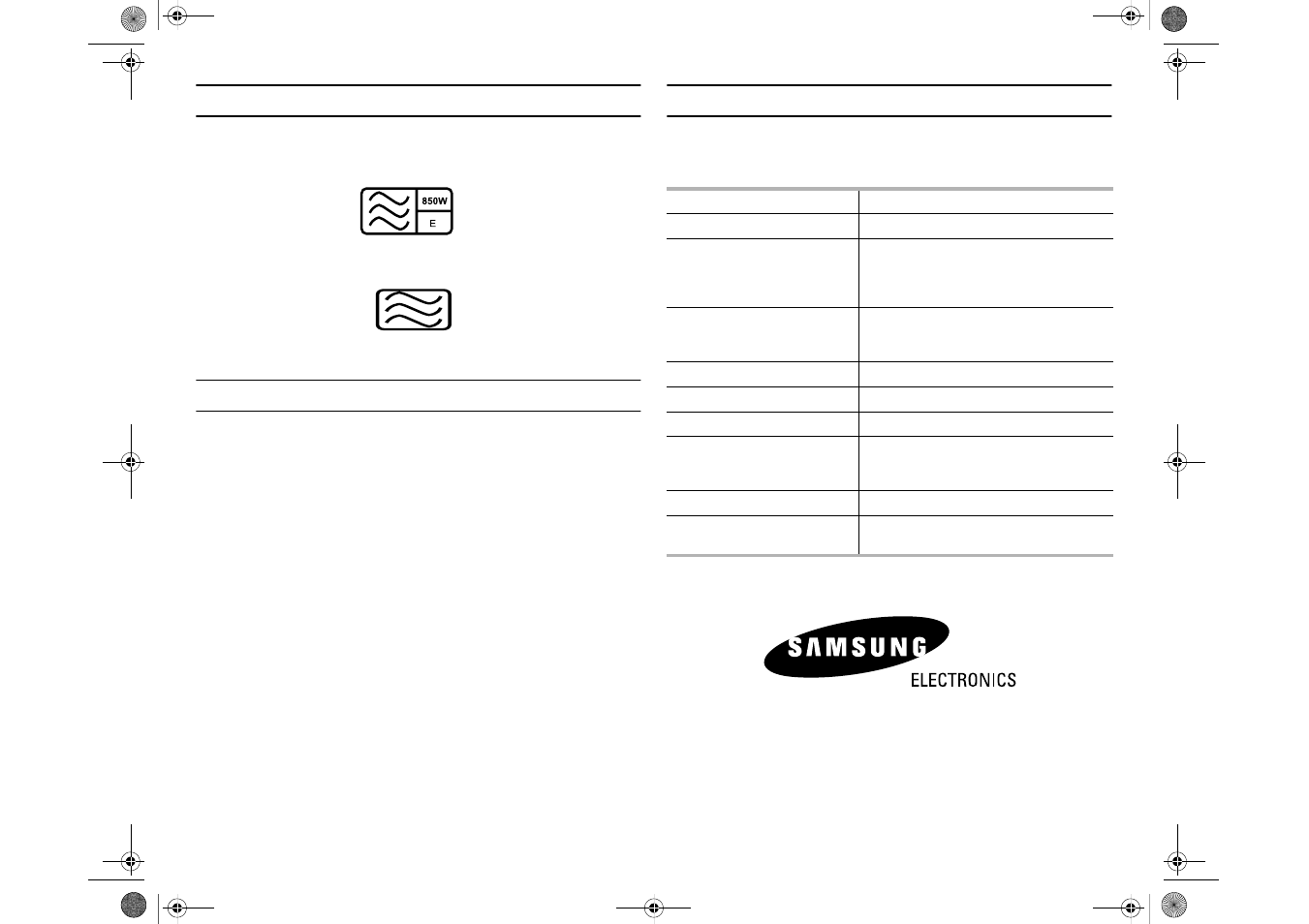 Cooking instructions on food packaging, Cooking instructions, Technical specifications | Samsung CE2777NT User Manual | Page 24 / 24
