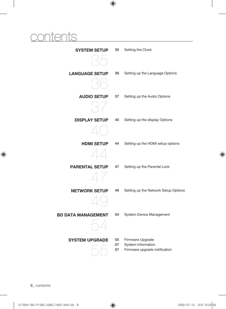 Samsung BD-P1590C User Manual | Page 8 / 97