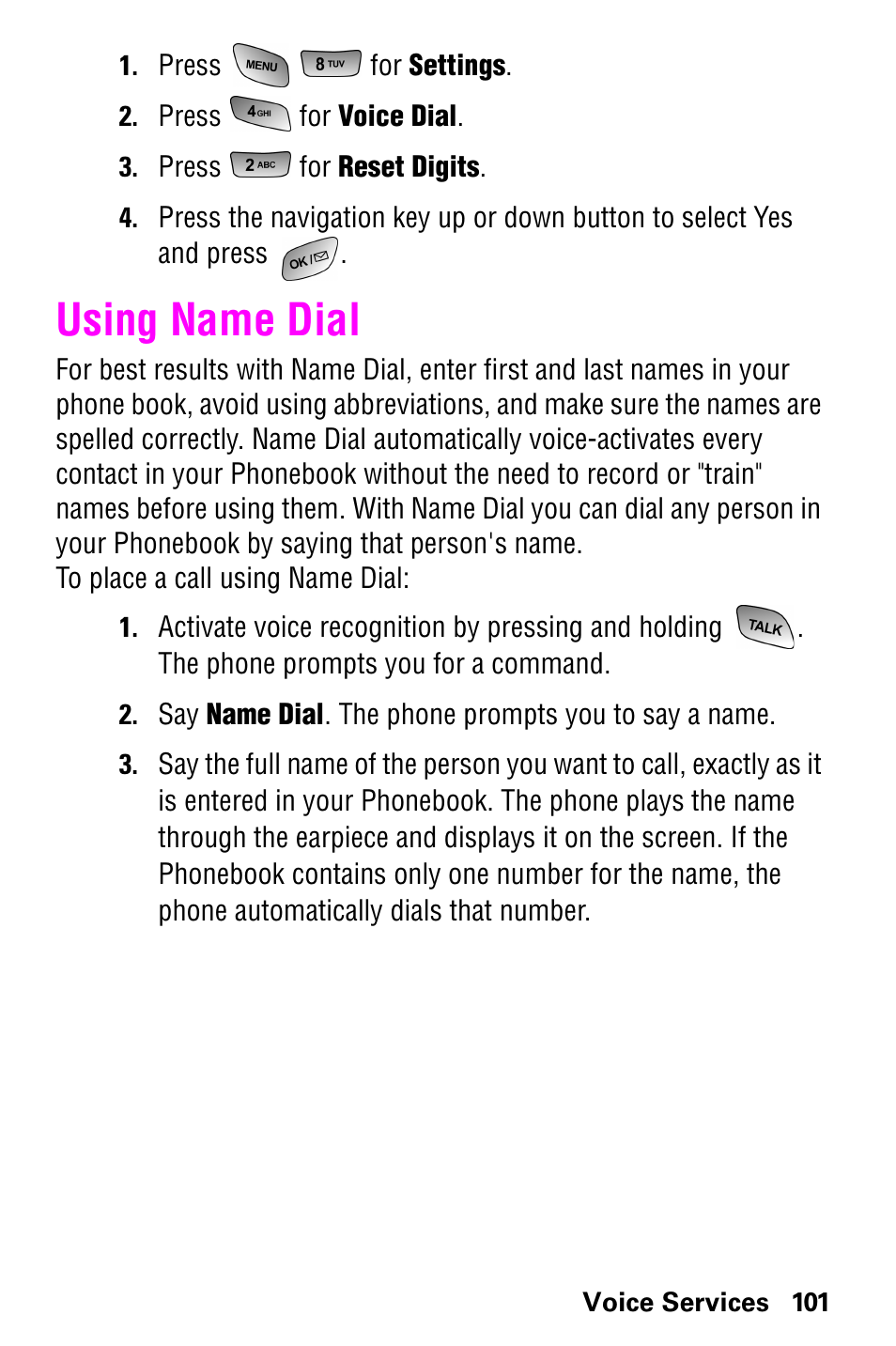 Using name dial | Samsung GH68-04310A User Manual | Page 111 / 190