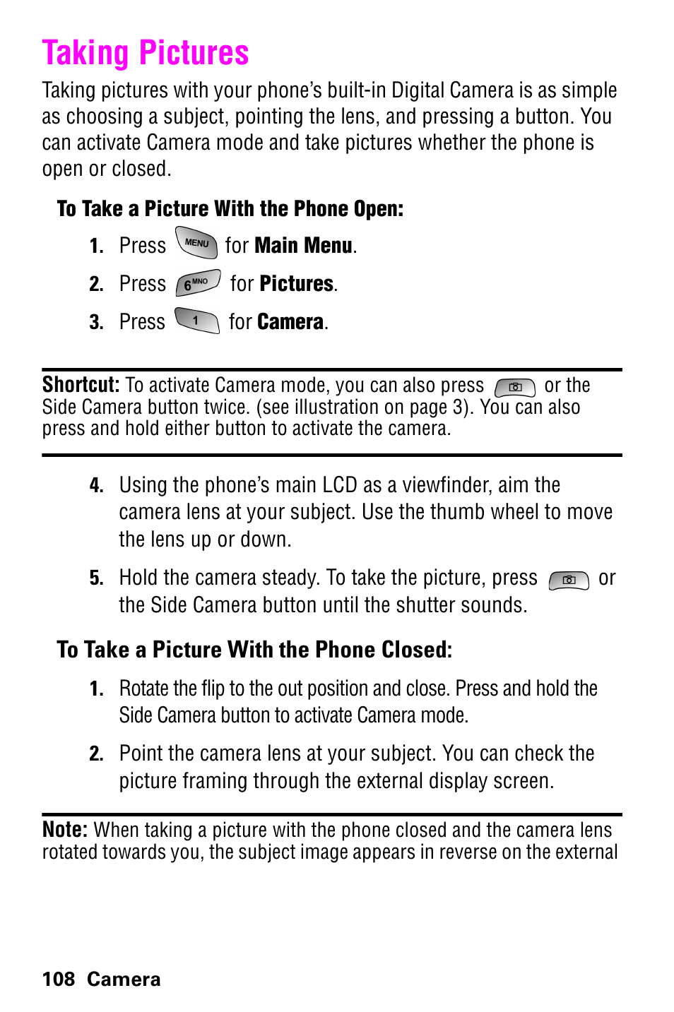 Taking pictures | Samsung GH68-04310A User Manual | Page 118 / 190