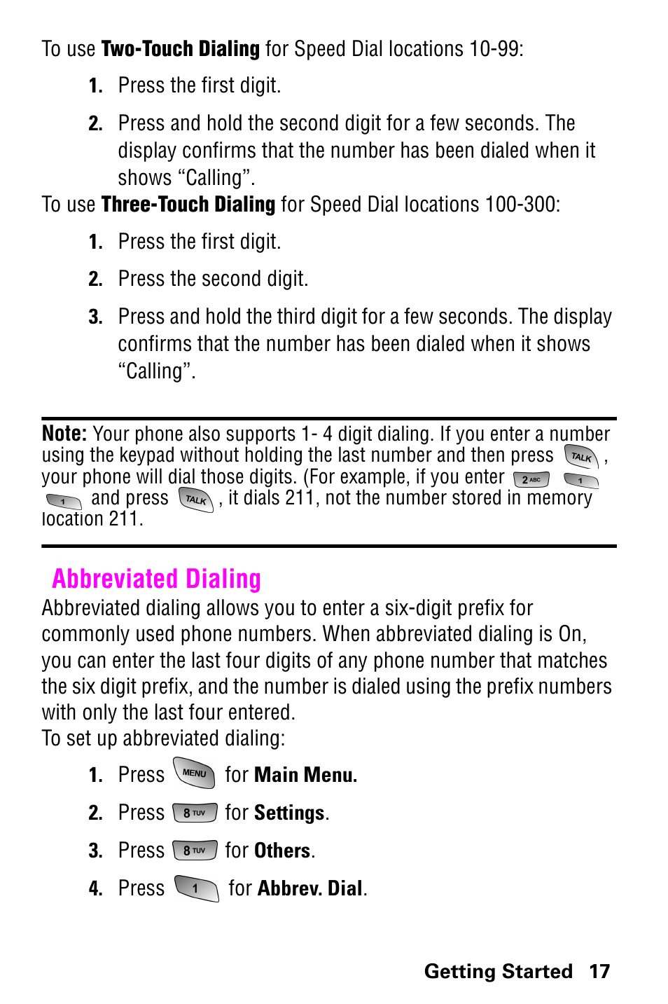 Abbreviated dialing | Samsung GH68-04310A User Manual | Page 27 / 190