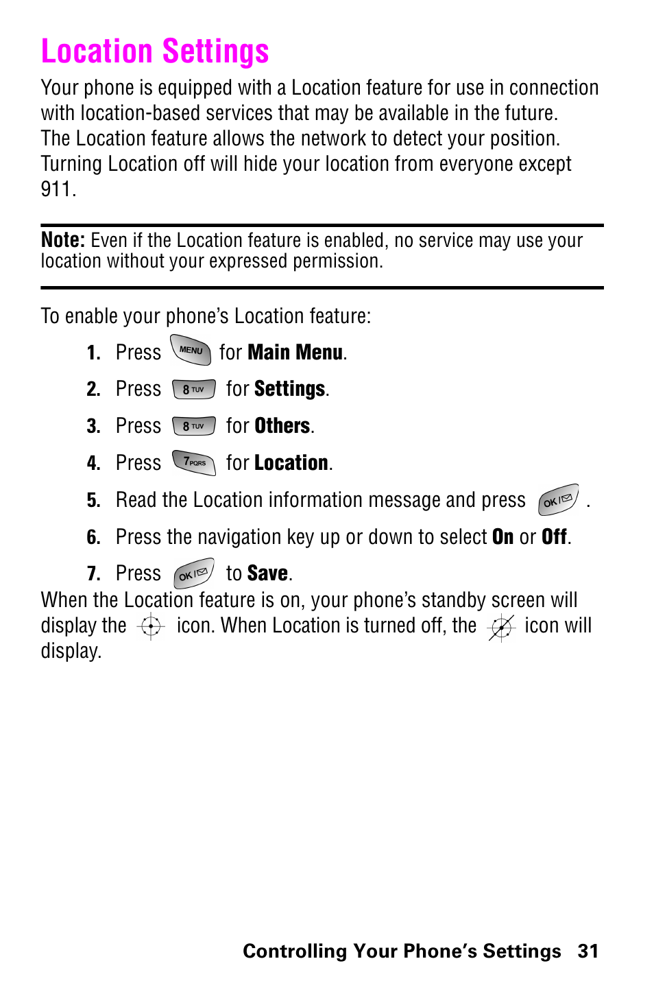 Location settings | Samsung GH68-04310A User Manual | Page 41 / 190