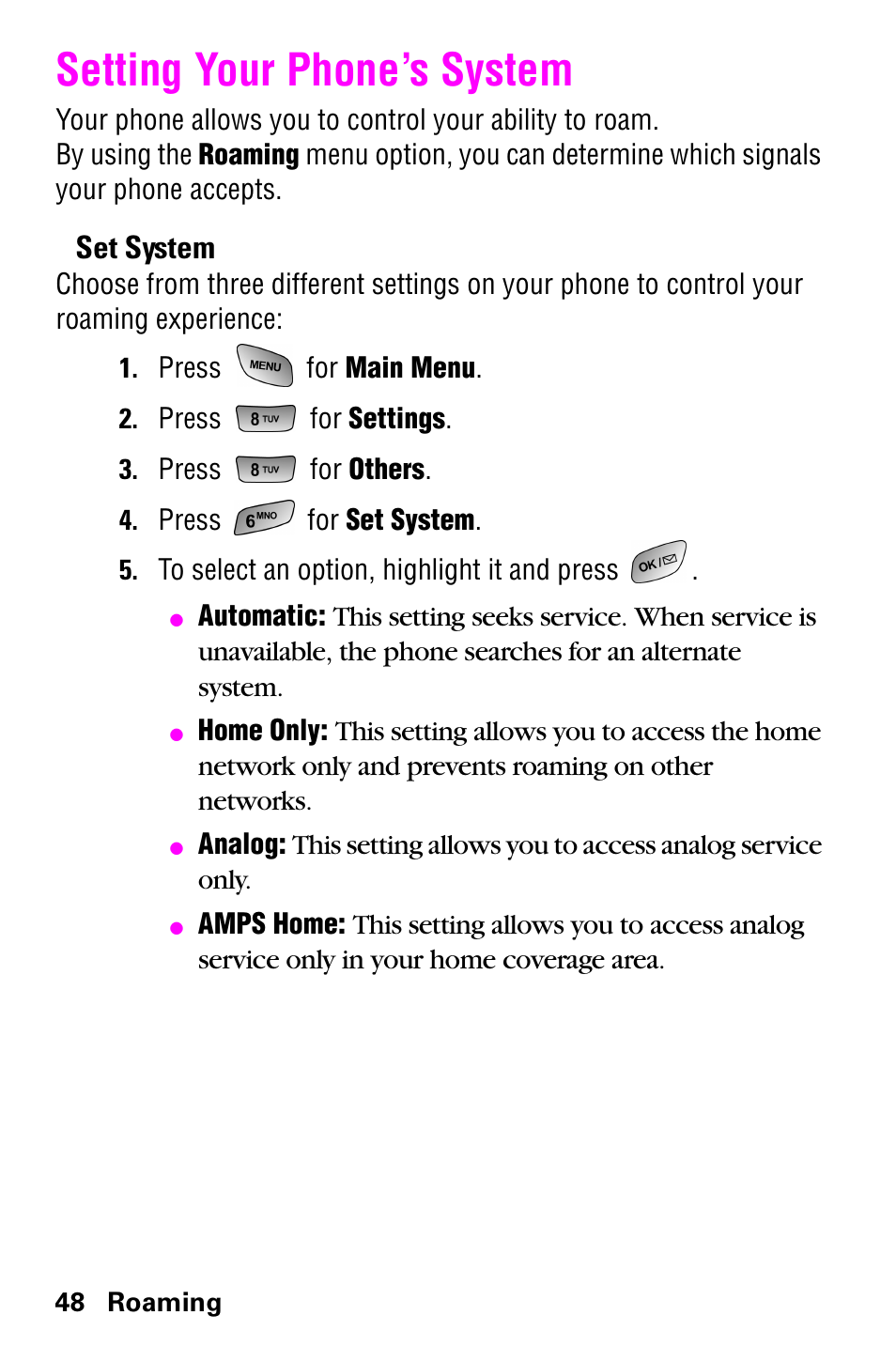 Setting your phone’s system | Samsung GH68-04310A User Manual | Page 58 / 190