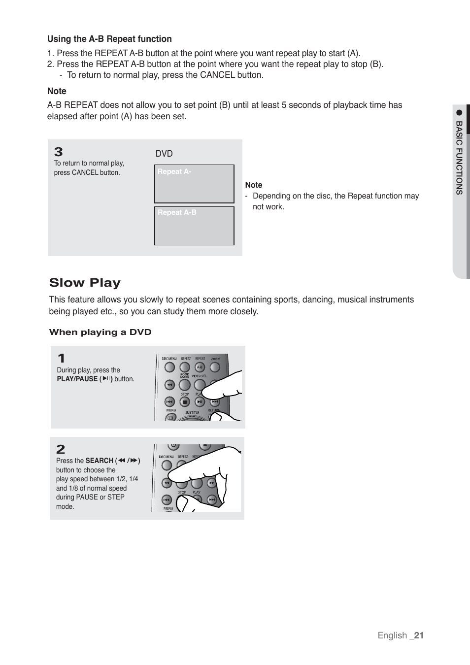 Slow play | Samsung AK68-01765B User Manual | Page 21 / 51