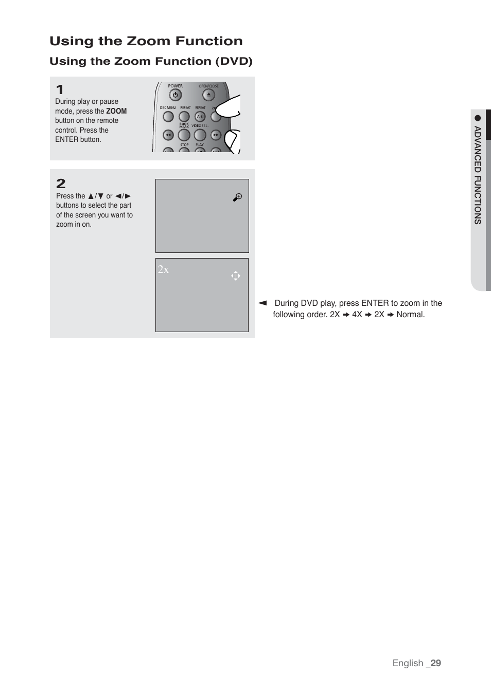Using the zoom function | Samsung AK68-01765B User Manual | Page 29 / 51