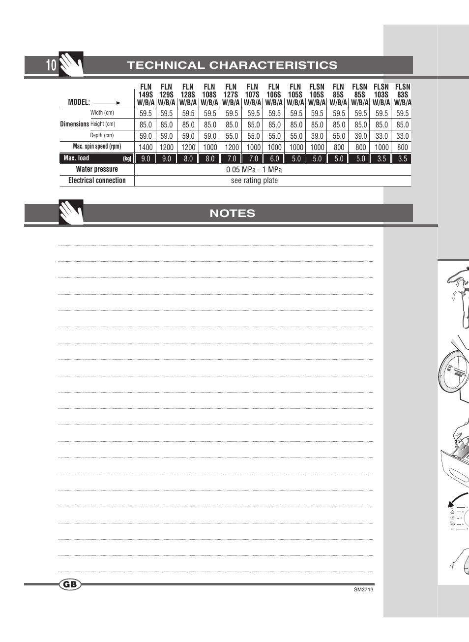 Technical characteristics | Ardo FLSN User Manual | Page 10 / 68