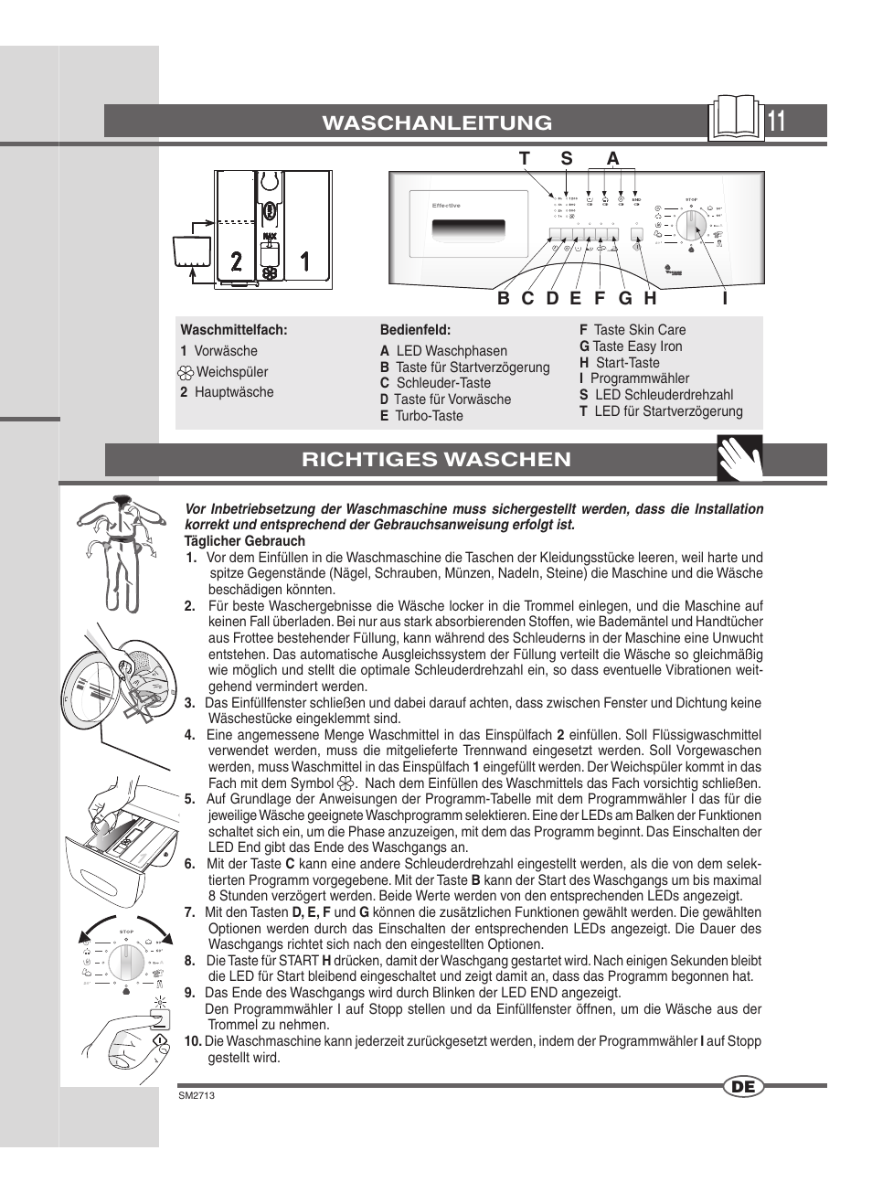 Waschanleitung, Richtiges waschen | Ardo FLSN User Manual | Page 11 / 68